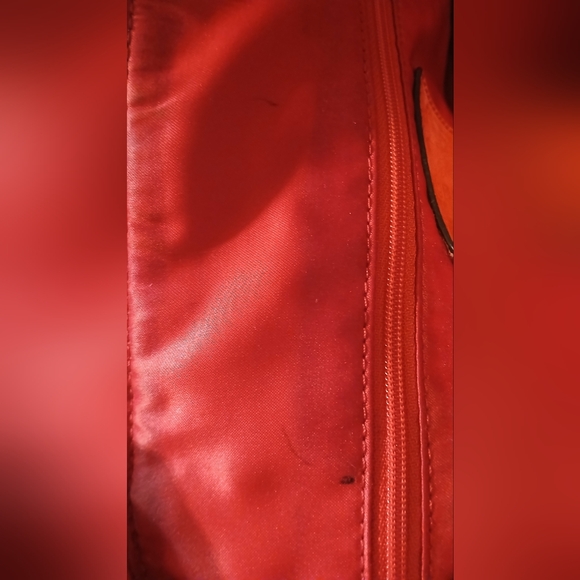 COACH Poppy Glam Scarf Print Floral Tote Bag Orange Patent Leather Hangtag Y2K - Picture 13 of 15